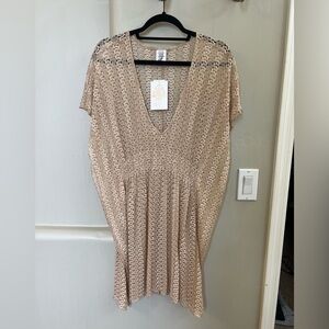 Swim cover up. Metallic gold. Becca brand. New with Tags, never been worn.